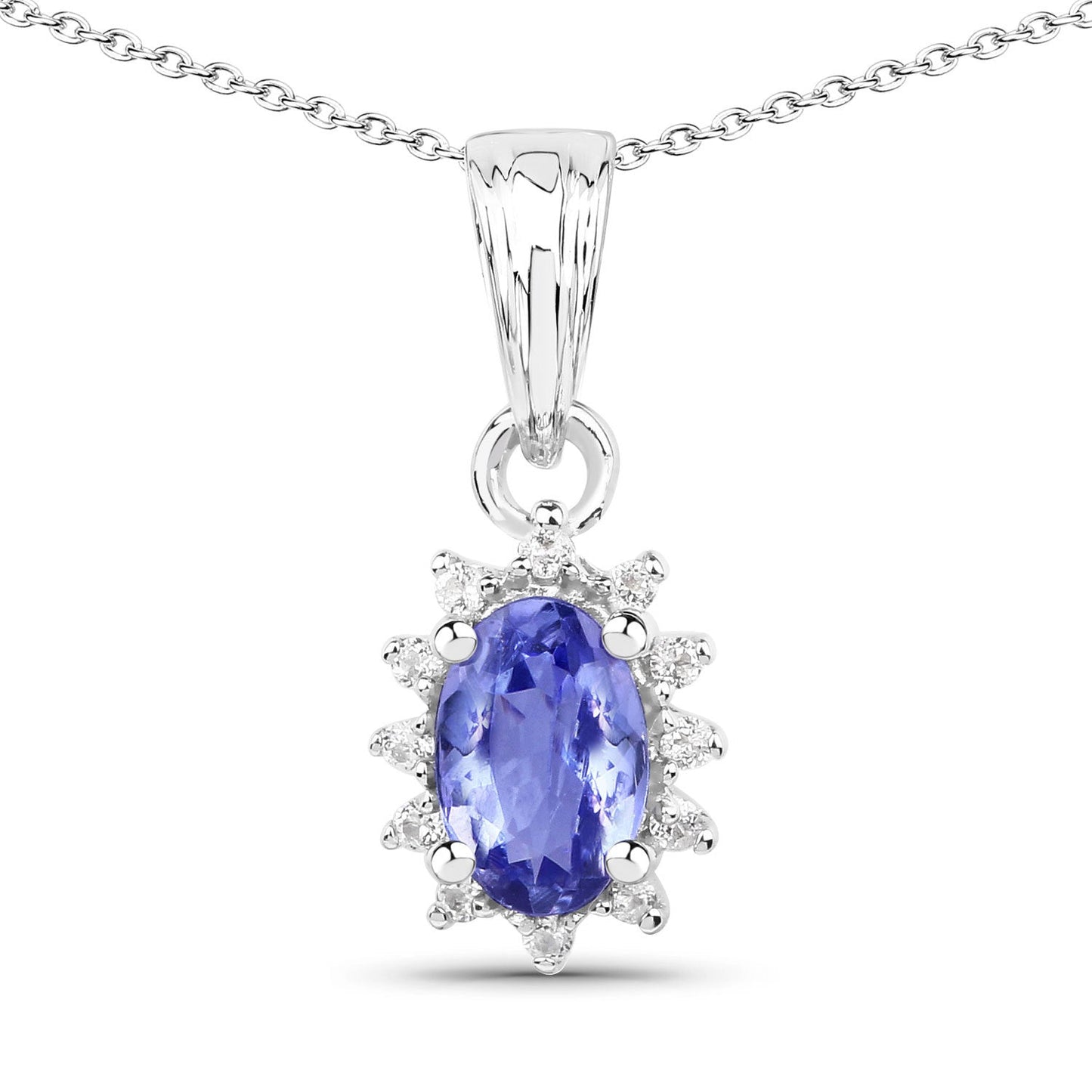 Ensemble de bijoux en tanzanite véritable de 2,00 carats et topaze blanche