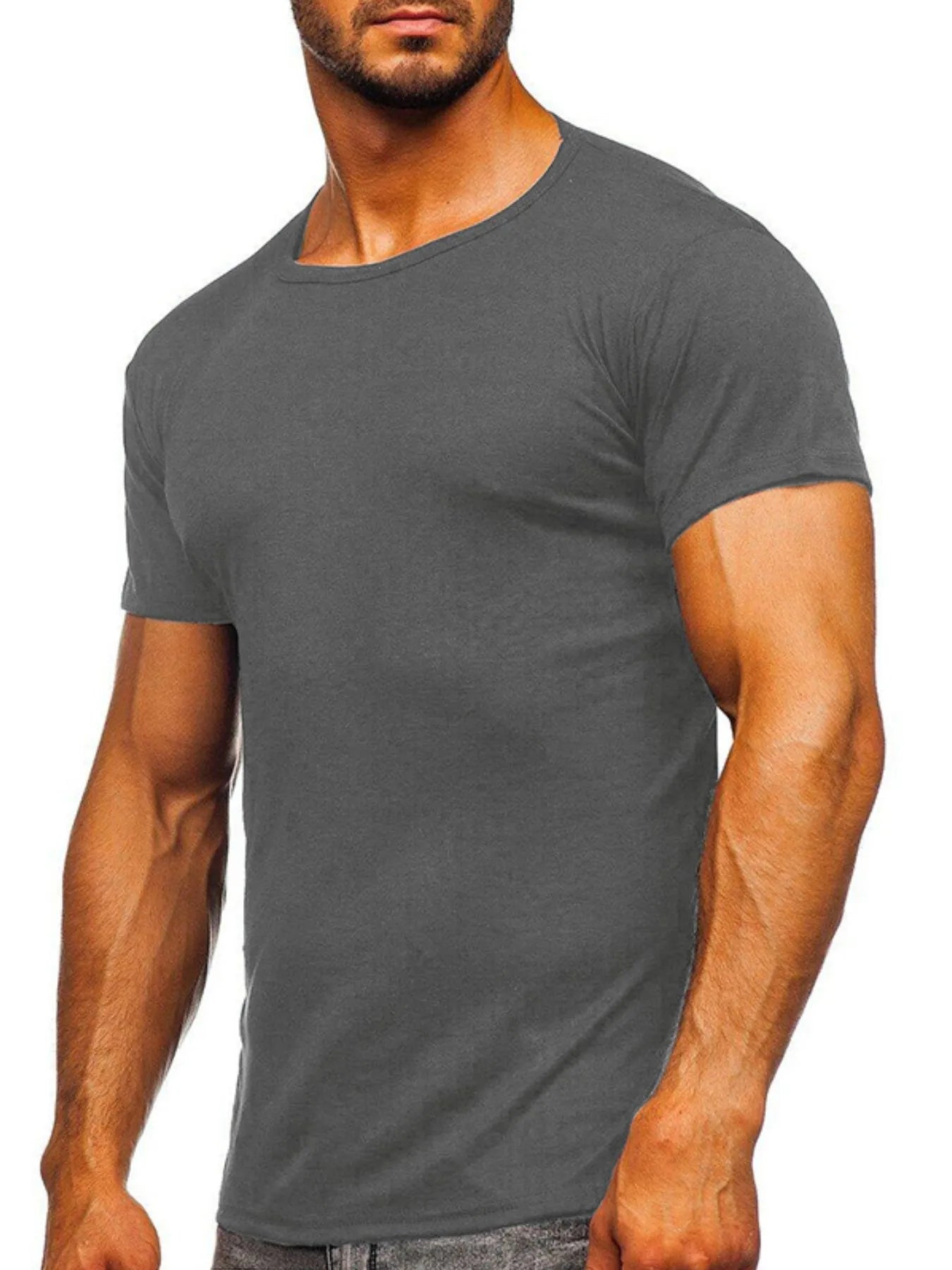 Camiseta de Cuello Redondo Clásica para Hombre en Tallas Grandes