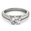 Anillo de Compromiso de Diamante Solitario con Diseño Catedral en Oro Blanco de 14k