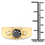 14K Yellow Gold Plated Black Diamond Sterling Silver Ring
