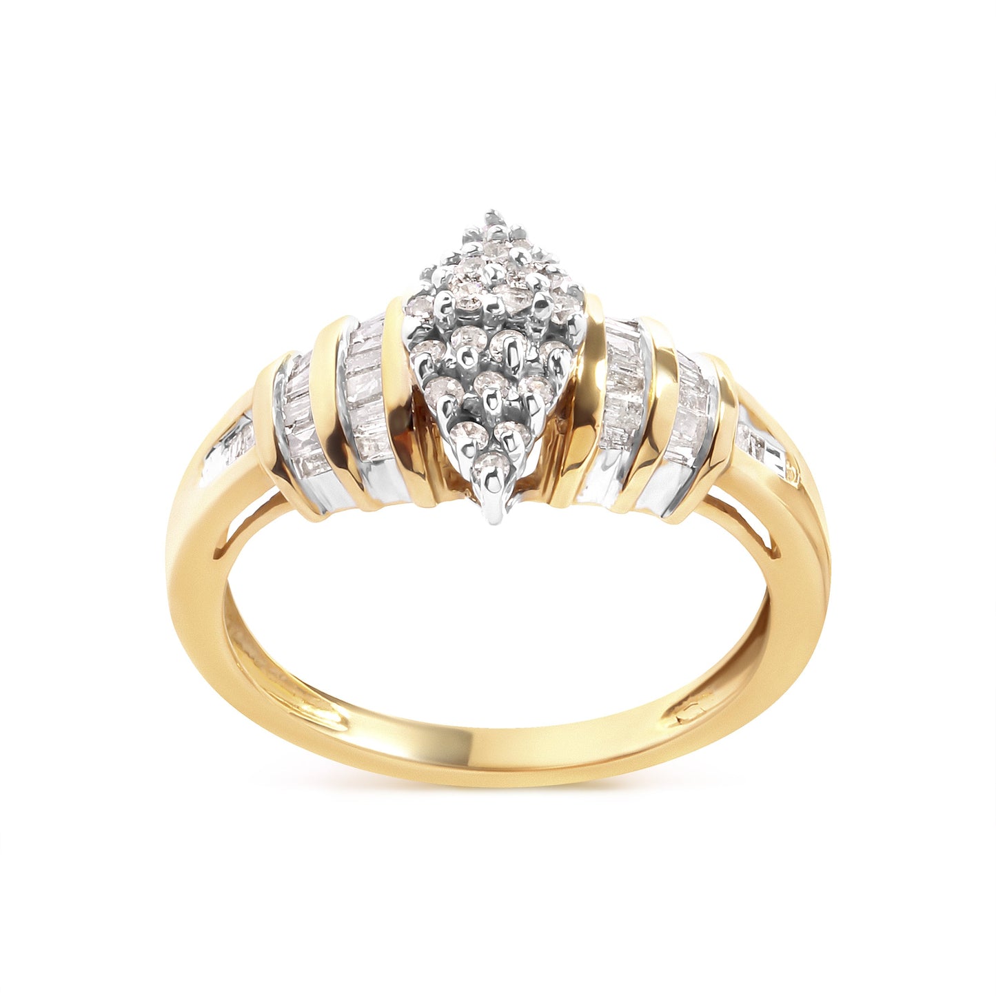 Anillo de Compromiso en Oro Amarillo de 10K con Diamante en Forma de Pera de 1/2 Cttw - Talla 7