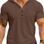 Camiseta Henley con Capucha Casual para Hombre en Tallas Grandes
