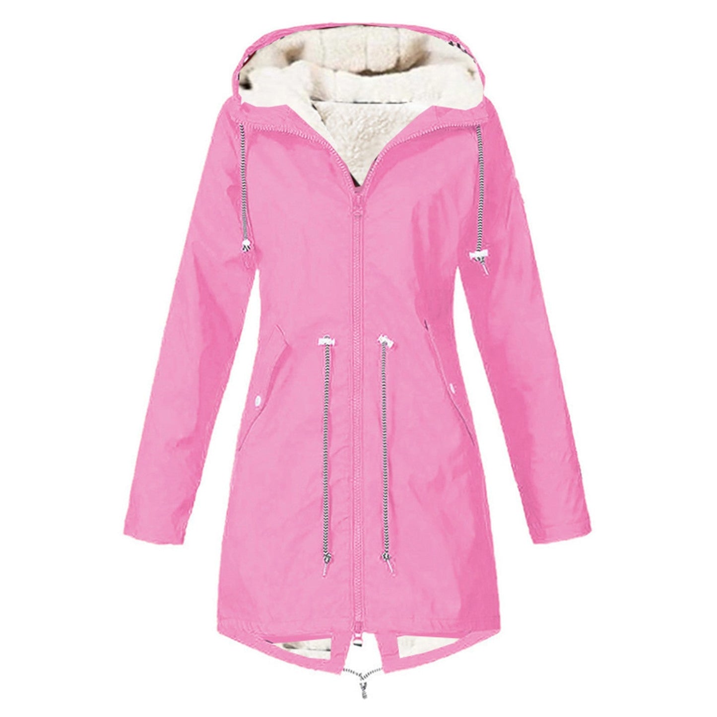 Plus Size Waterproof Sports Jacket with Fleece Lining