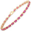 Bracelet de tennis en argent sterling plaqué or jaune 14K avec rubis