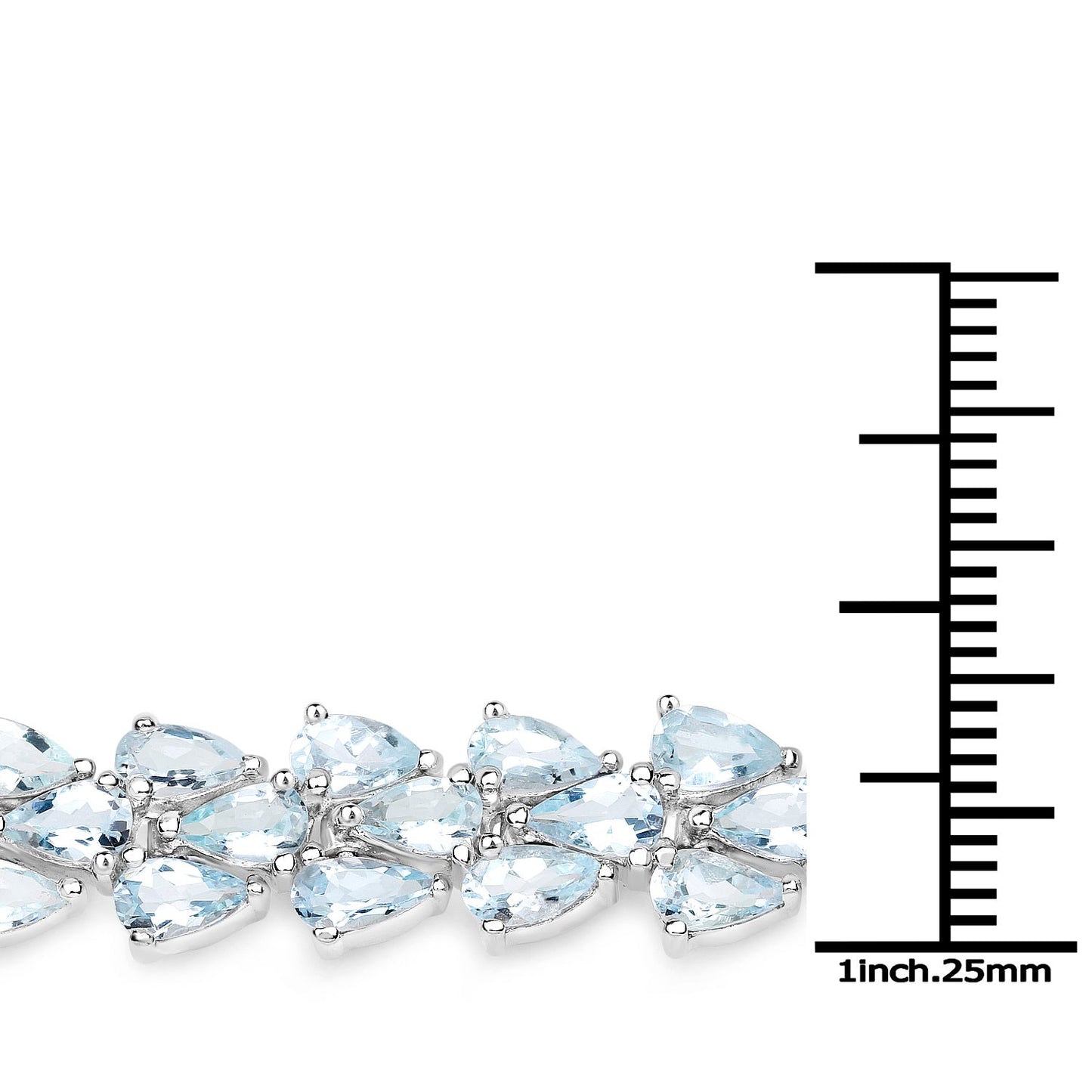 14.11 Carat Genuine Aquamarine Sterling Silver Bracelet