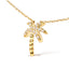 10K Yellow Gold Diamond Palm Tree Pendant Necklace