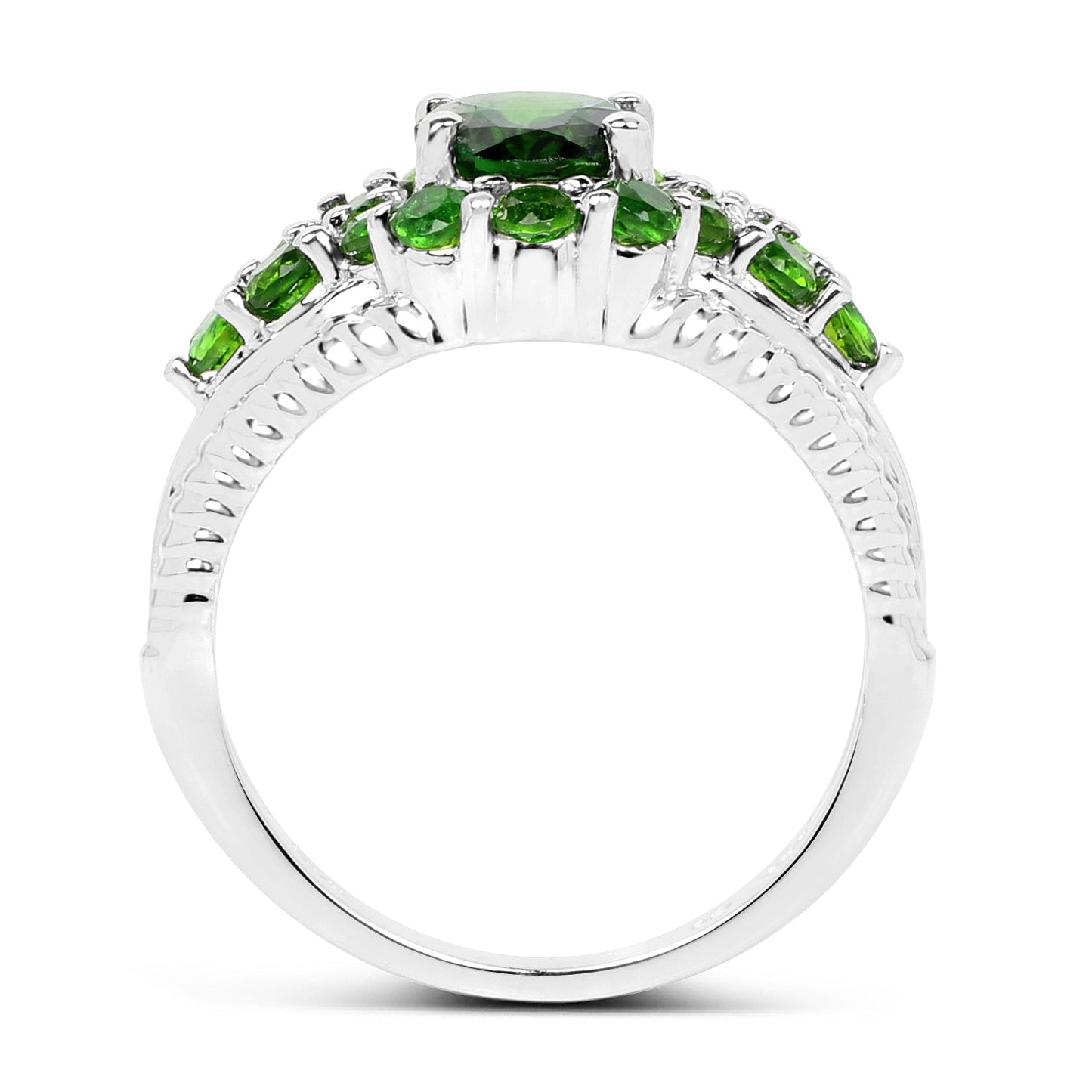 2.28 Carat Genuine Chrome Diopside Sterling Silver Ring