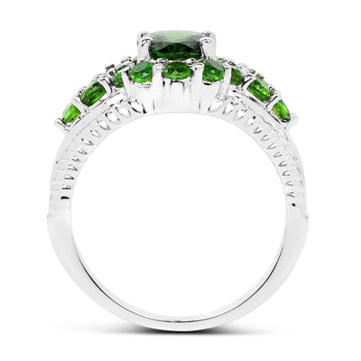 2.28 Carat Genuine Chrome Diopside Sterling Silver Ring