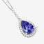 Pendentif en Tanzanite et Diamant Blanc de 3,05 Carats en Or Blanc 14K