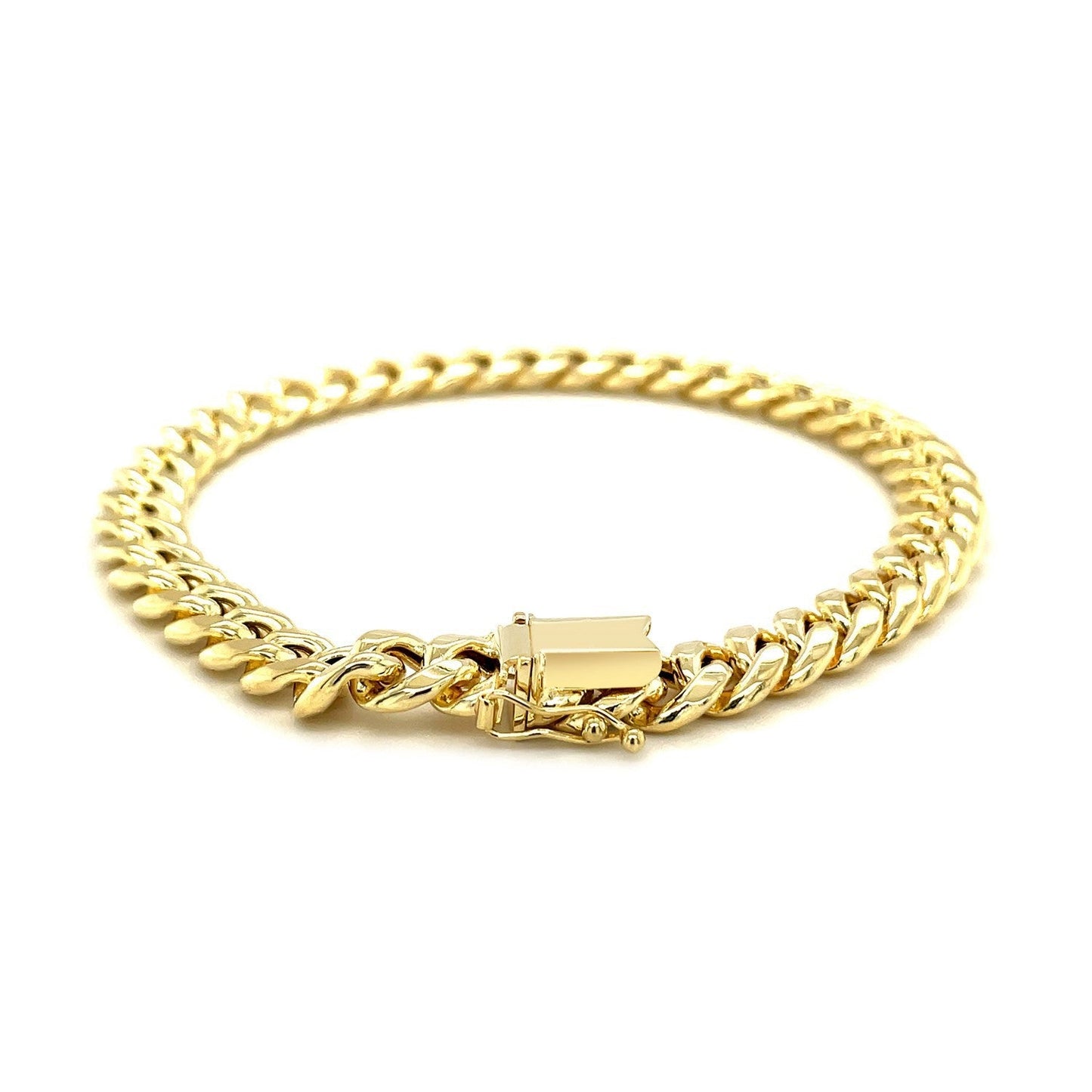 Bracelet Miami Cuban Semi-Solid en Or Jaune 10k - 7,20 mm