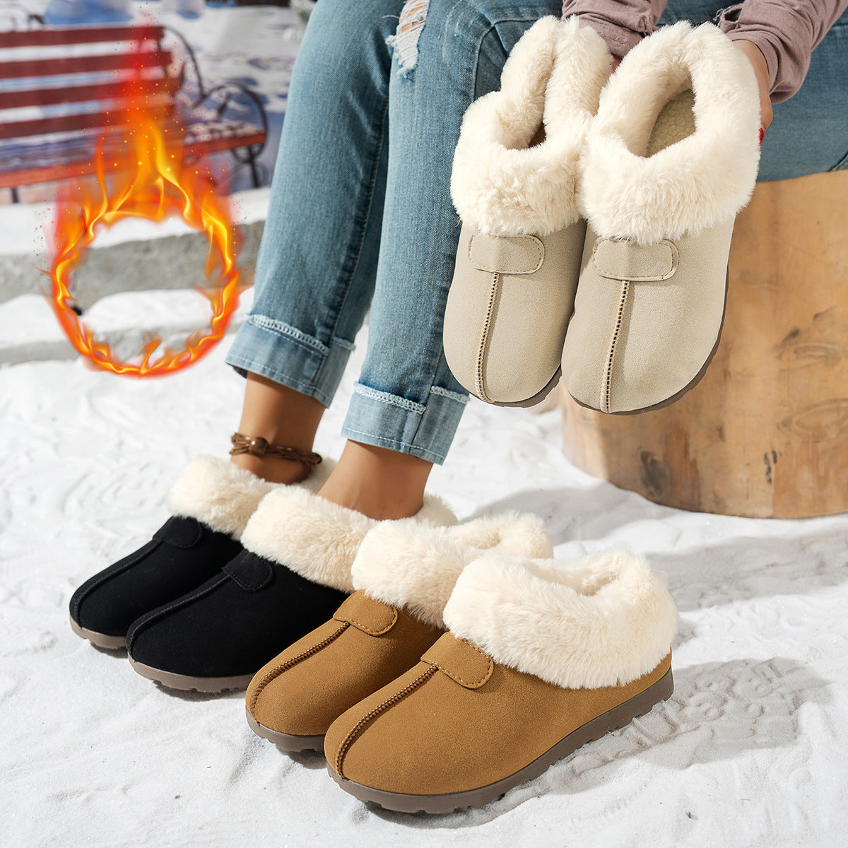 Women's Velvet Warm Cotton Snow Boots
