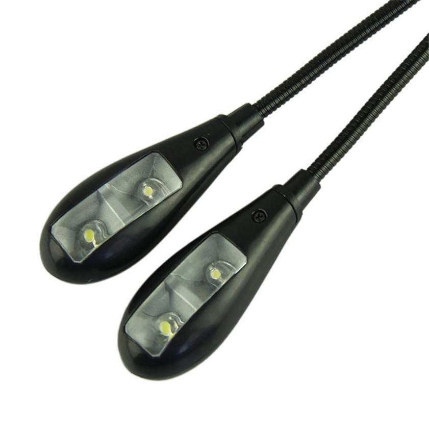 Versatile Dual Gooseneck LED Clip Lamp for Reading & Music Stand - Korvel