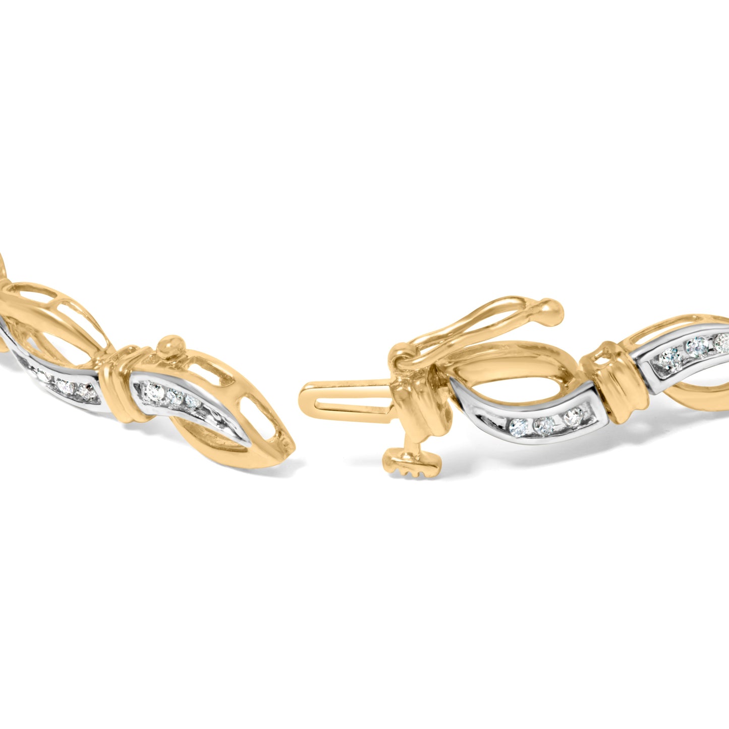 Bracelet en or 10K avec diamants en lien infini - 0,50 cttw