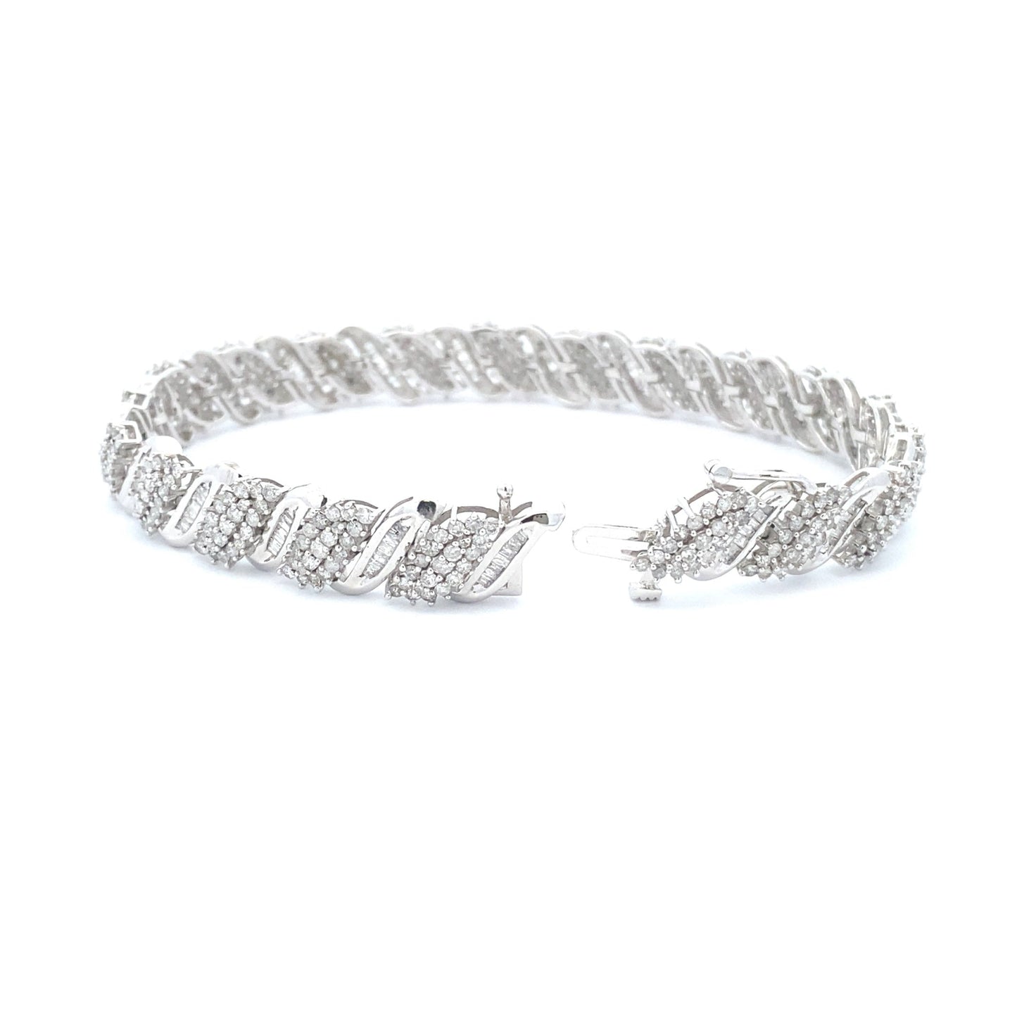 Genuine 5.00ct Diamond Tennis Bracelet in 10KT White Gold