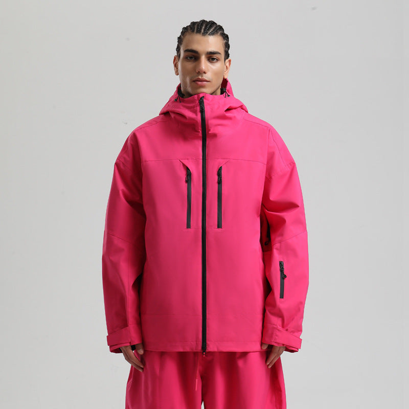 Men's Waterproof Breathable Loose Zip Ski Suit Jacket