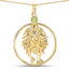Pendentif en péridot véritable de 0,24 carat en argent sterling .925