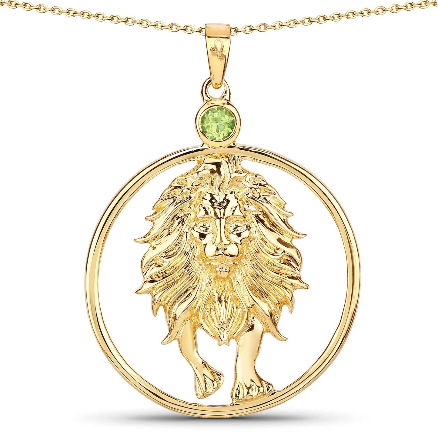 Pendentif en péridot véritable de 0,24 carat en argent sterling .925