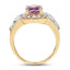 Bague cocktail en améthyste et tanzanite plaquée or jaune 14K