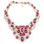 Elegant 160.14 Carat Ruby & Diamond Necklace in Sterling Silver