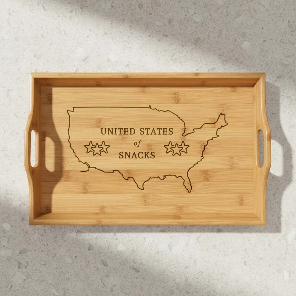 United States of Snacks Bamboo Serving Tray