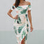 Robe midi charmante à épaules dénudées avec fente