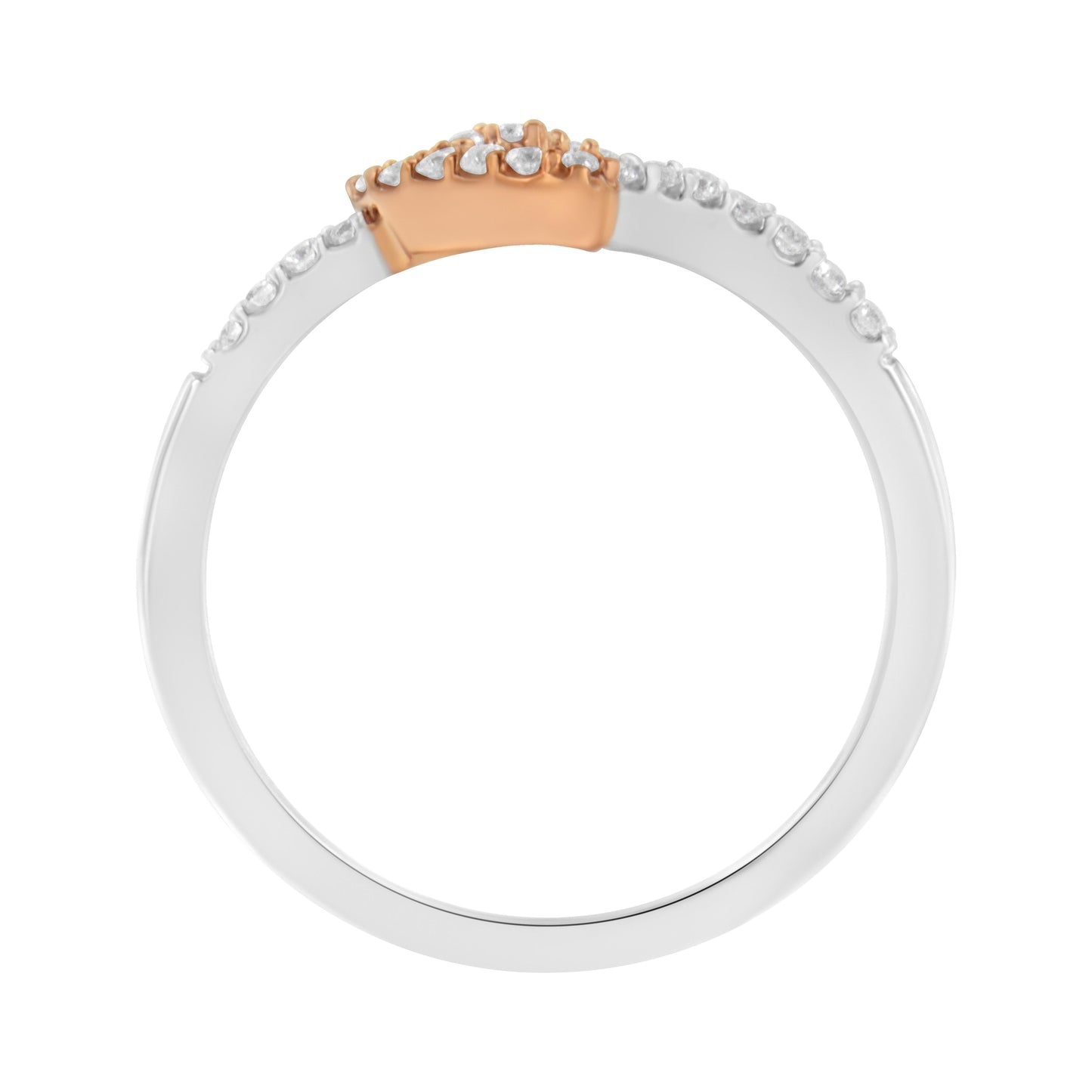 Bague cocktail en diamant en or bicolore 10K - Taille 6-1/2