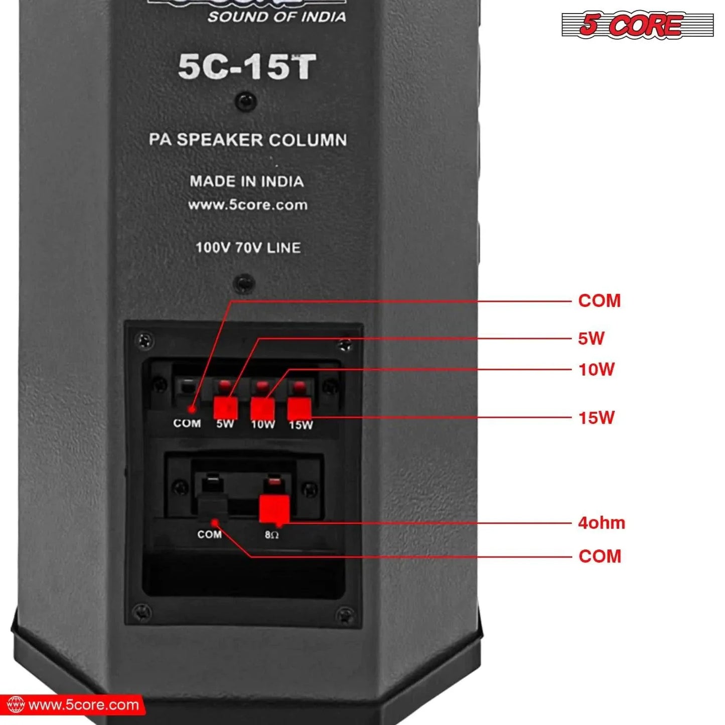 Altavoces estéreo 5Core 100W para interiores/exteriores