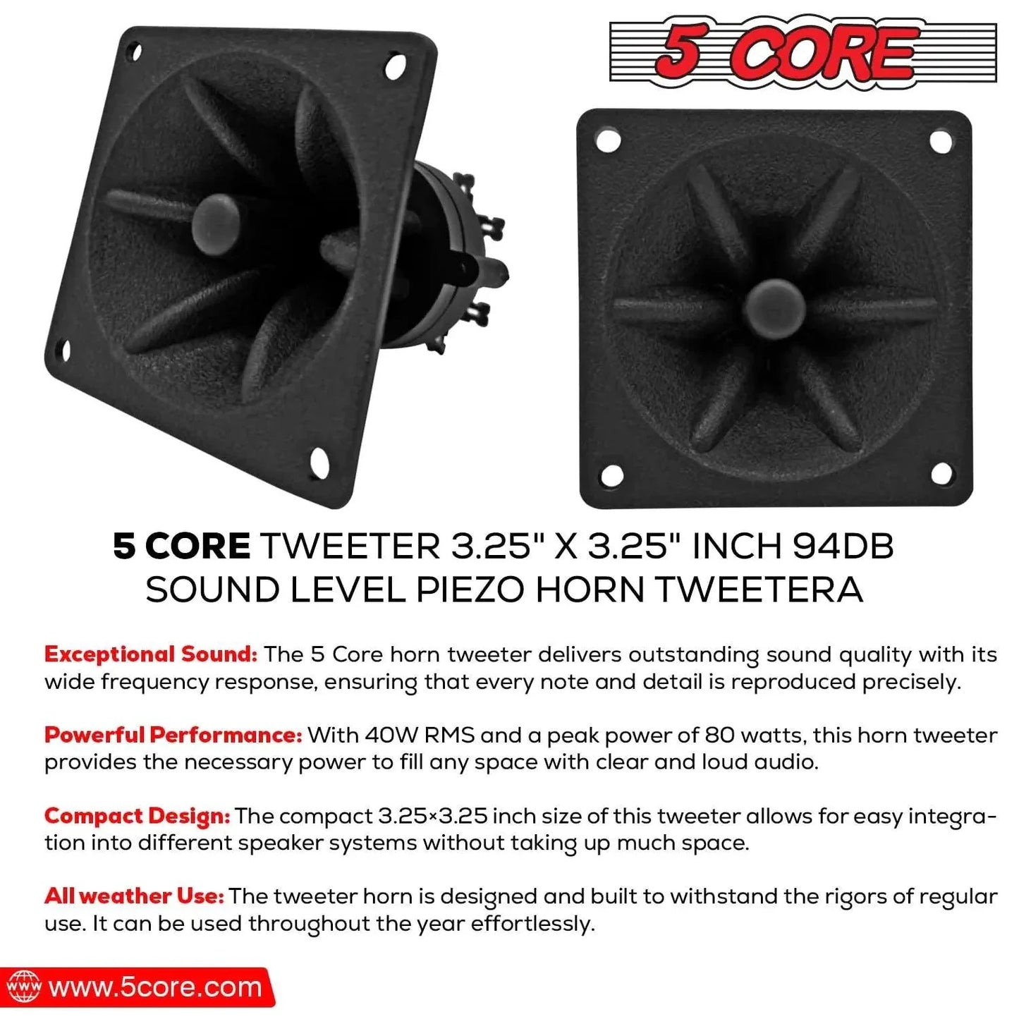 5Core 40W Square Tweeter Driver for Superior Sound