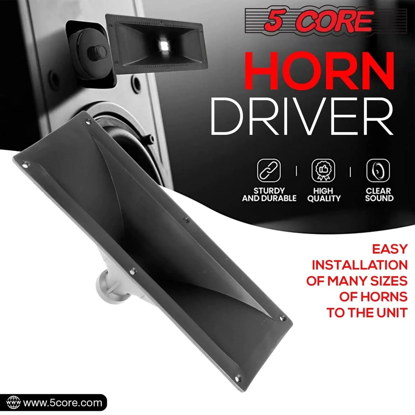 Tweeter de bocina resistente 5Core 4x10 de ajuste universal