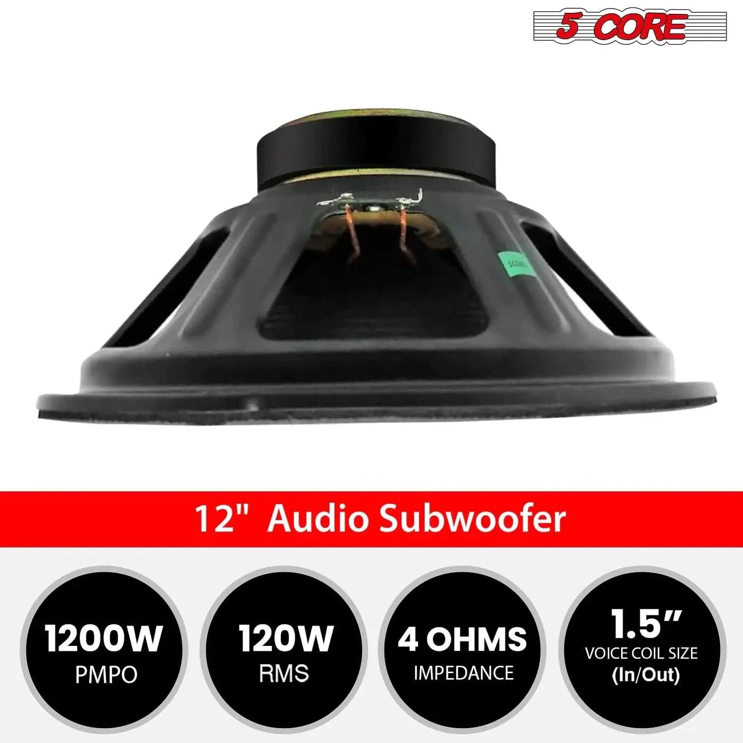 Subwoofer 5Core Max Bass de 15 Pulgadas 450W 4Ohm