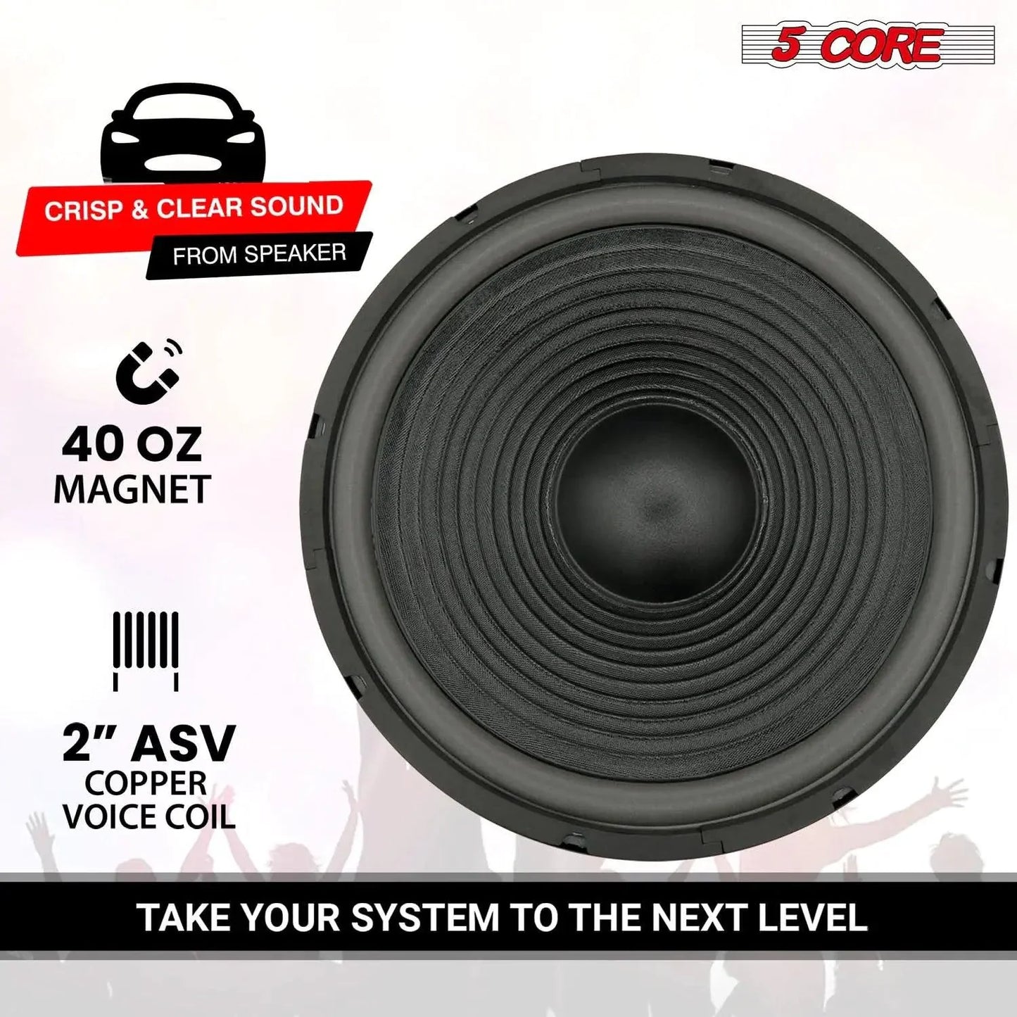 Subwoofer 5Core Max Bass de 15 Pulgadas 450W 4Ohm