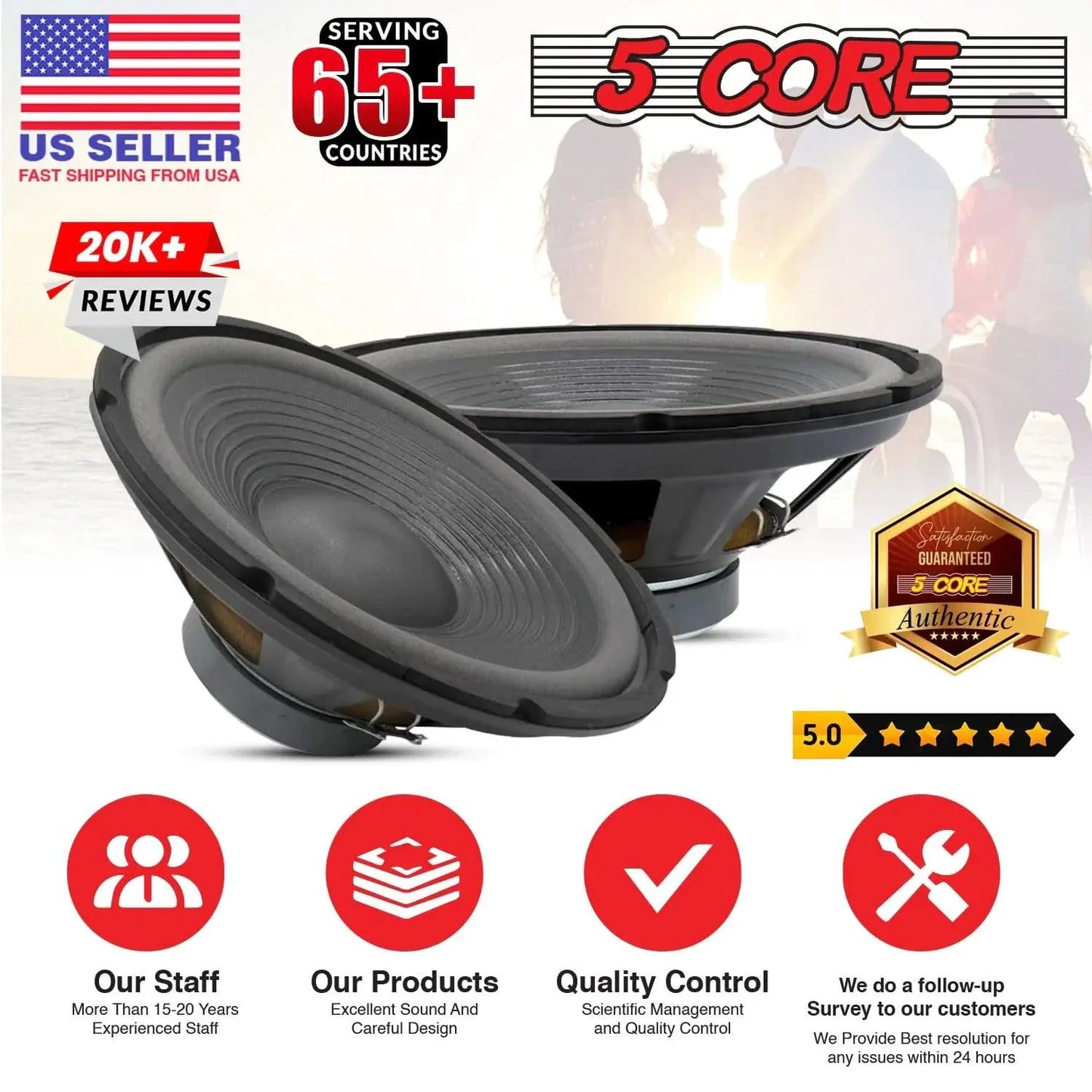 Subwoofer 5Core Max Bass de 15 Pulgadas 450W 4Ohm