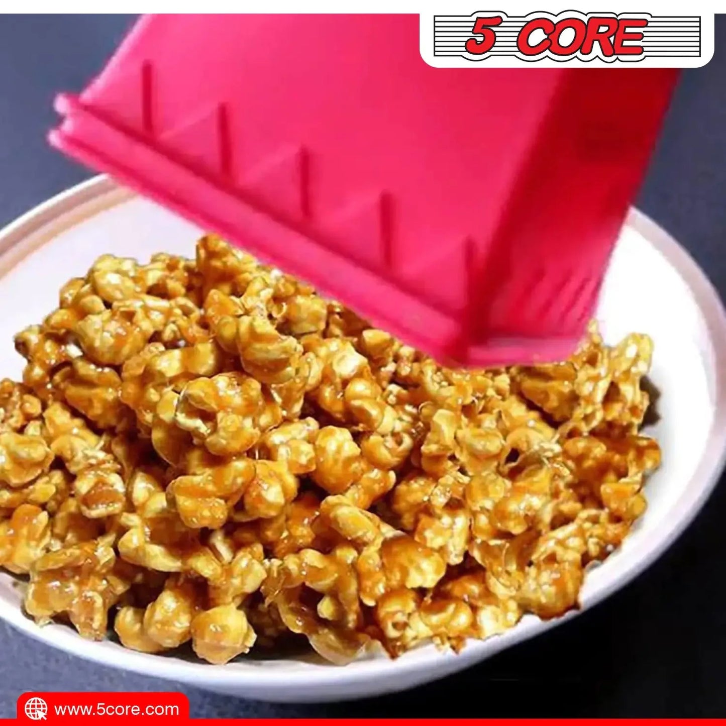 5Core Silicone Popcorn Maker Bowl - BPA Free & Dishwasher Safe