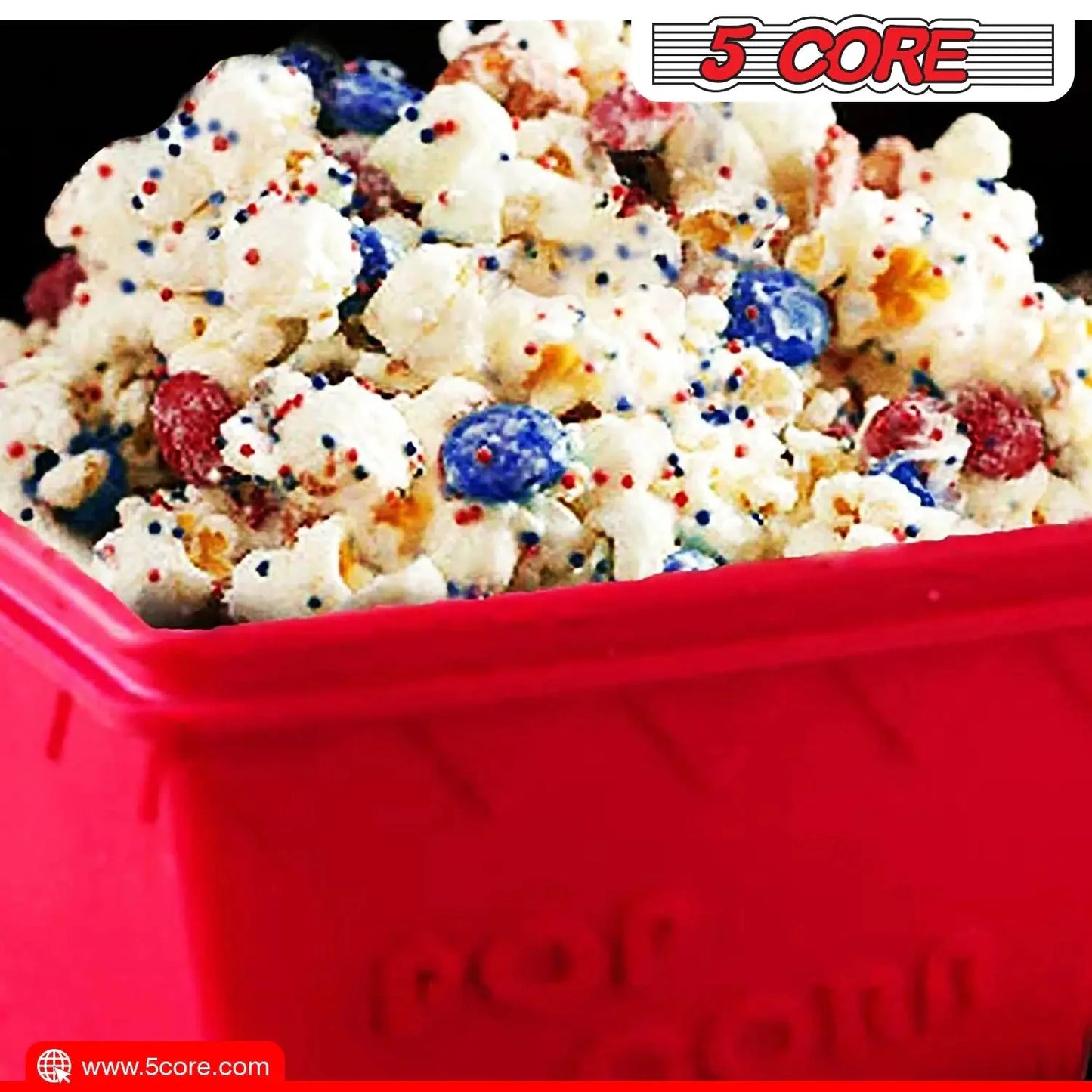 5Core Silicone Popcorn Maker Bowl - BPA Free & Dishwasher Safe