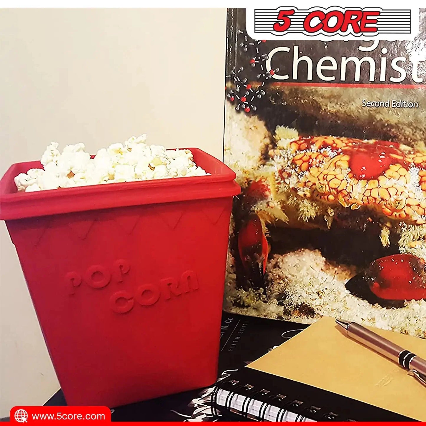 5Core Silicone Popcorn Maker Bowl - BPA Free & Dishwasher Safe