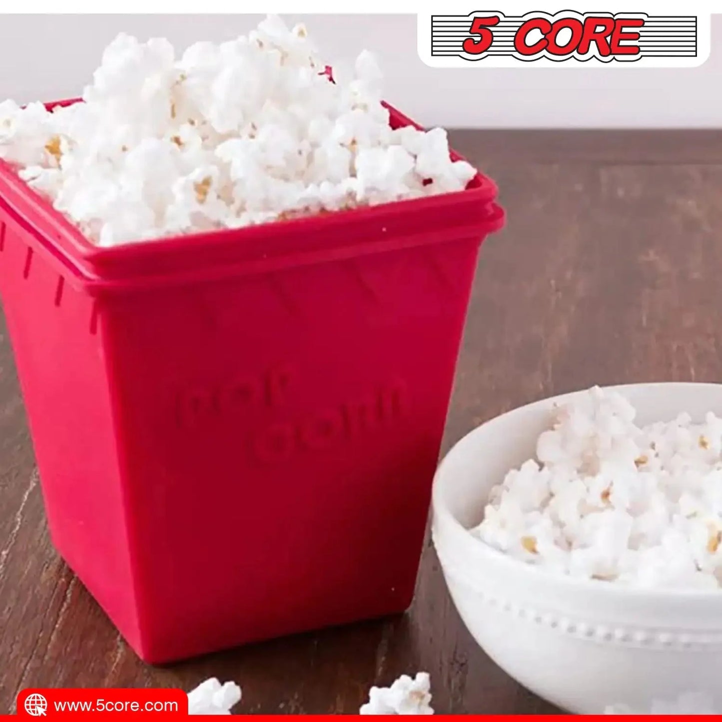 5Core Silicone Popcorn Maker Bowl - BPA Free & Dishwasher Safe