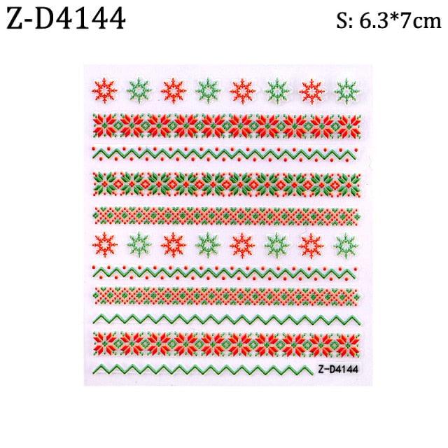 Ensemble de Stickers Ongles 5D - Designs Hivernaux Charmants