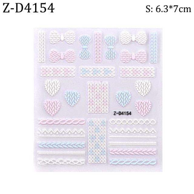 Ensemble de Stickers Ongles 5D - Designs Hivernaux Charmants