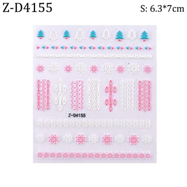 Ensemble de Stickers Ongles 5D - Designs Hivernaux Charmants