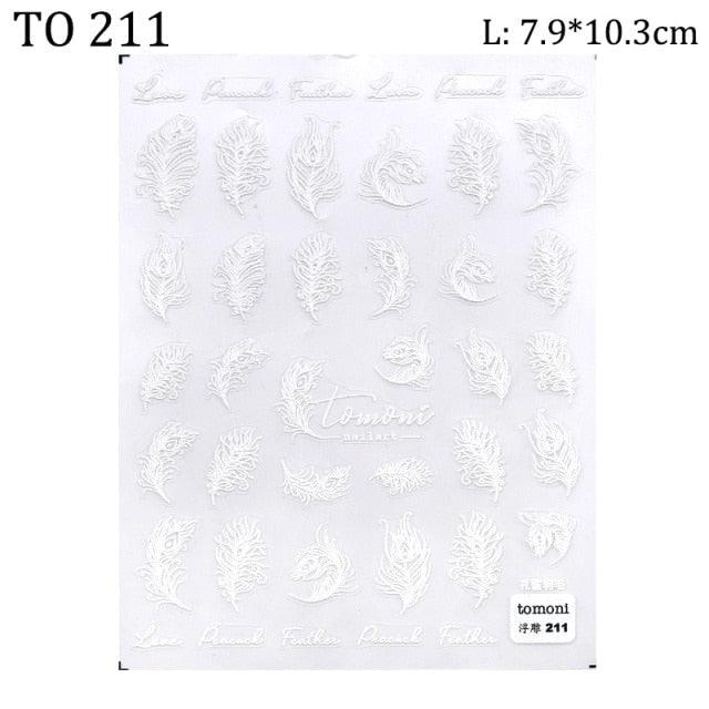 Ensemble de Stickers Ongles 5D - Designs Hivernaux Charmants