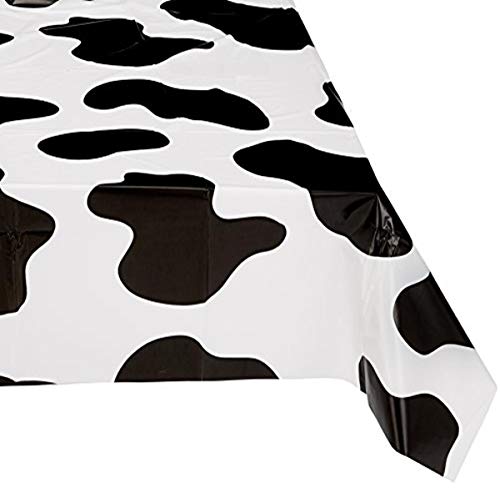 Nappe en plastique imprimée vache premium - 54" x 72"