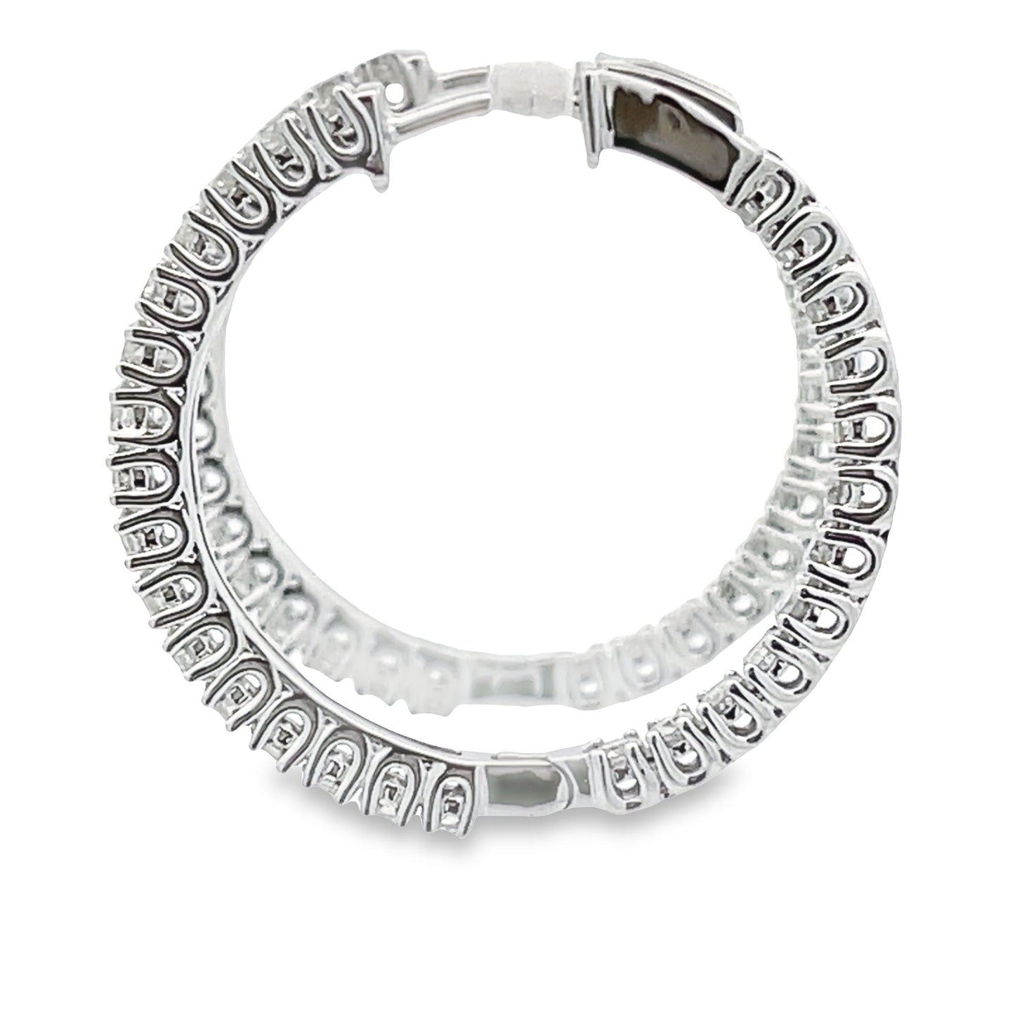 Genuine 1.53ct Diamond Hoop Earrings in 10KT White Gold