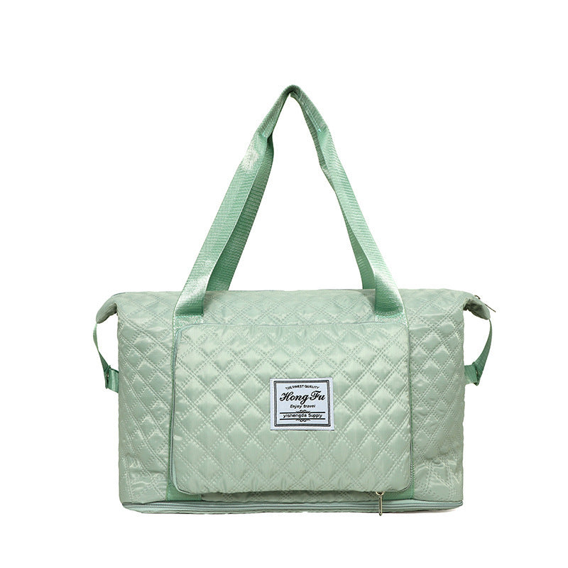 Foldable Travel Duffle Bag with Rhombus Design