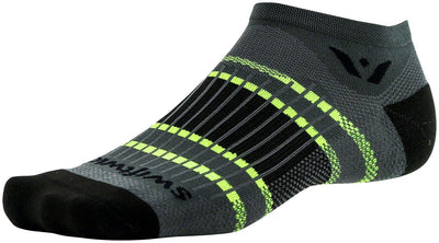 Swiftwick Aspire Zero Stripe No Show Socks - Gray/Black Small