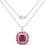8.48 Carat Ruby and White Topaz Sterling Silver Pendant
