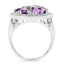 Elegant Floral Amethyst Ring in .925 Sterling Silver