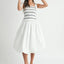 Vestido Midi con Cuerpo Fruncido para Mujeres
