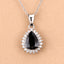 Pendentif en or blanc 14K avec saphir bleu de 2,09 carats et diamants