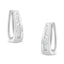 Boucles d'oreilles créoles en or blanc 14k avec diamants - 1/4 Cttw