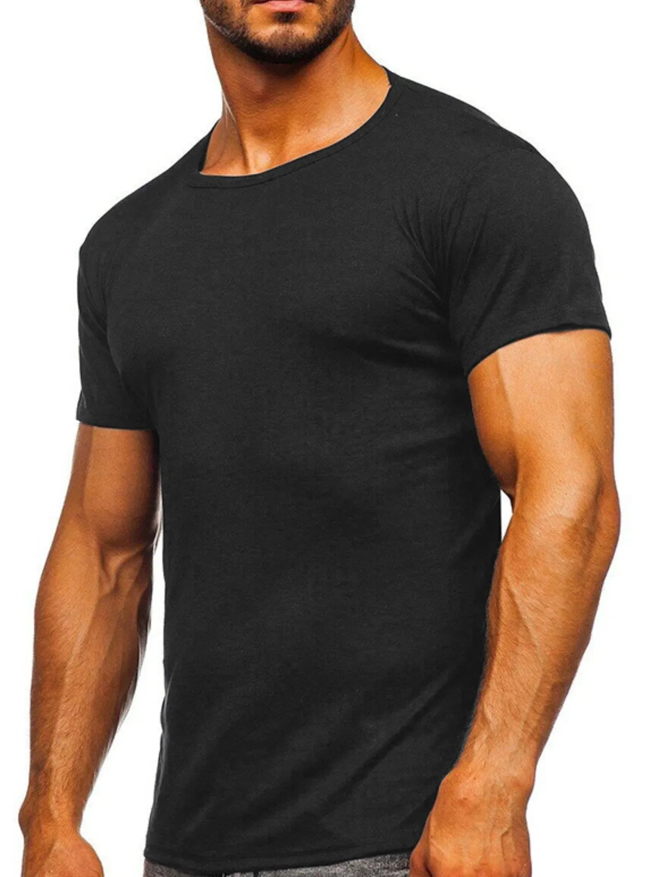 Camiseta de Cuello Redondo Clásica para Hombre en Tallas Grandes